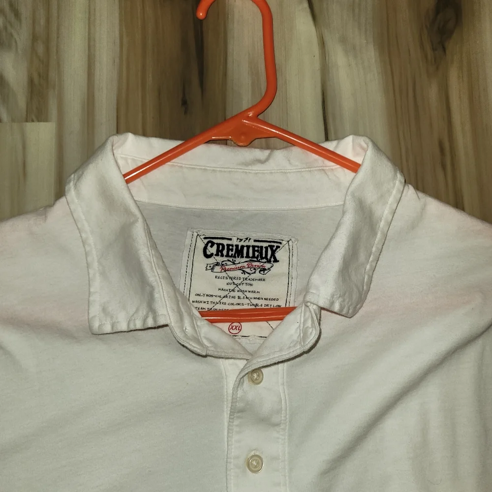 Cremieux White Collar Men's Tshirt - Picture 3 of 9